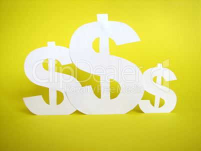 us dollar sign cut from paper