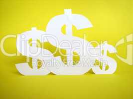 us dollar sign cut from paper