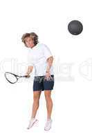 Playing squash