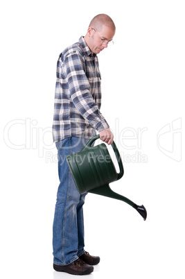 Gardener with a watering can