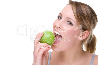 Woman with apple