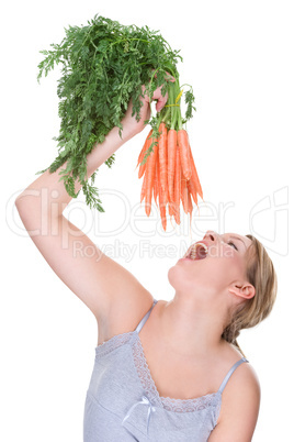 Woman with carrot