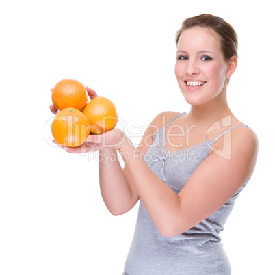 Woman with orange