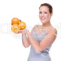 Woman with orange