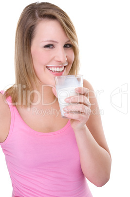 Woman with glass of milk