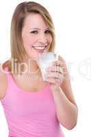 Woman with glass of milk