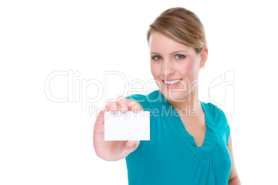 Woman With Business Card