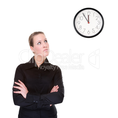 Woman with clock