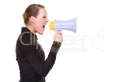 Woman with megaphone