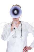 Doctor with megaphone