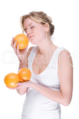 Woman with orange