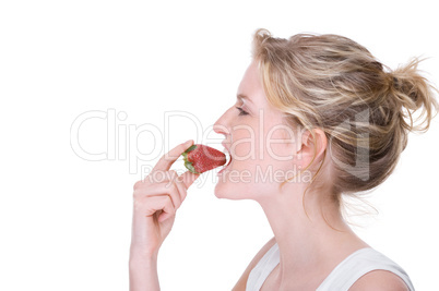 Woman with strawberry Woman with strawberry
