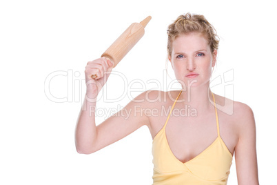 Woman with rolling pin