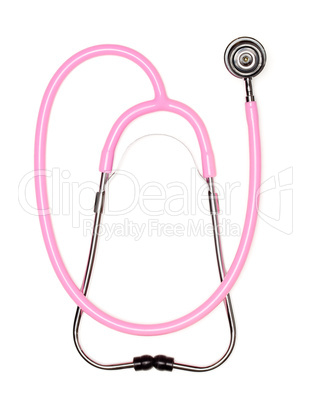 Pink Pediatric Stethoscope on White