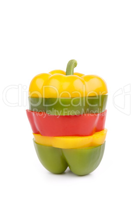 Colorful sliced Bell Pepper