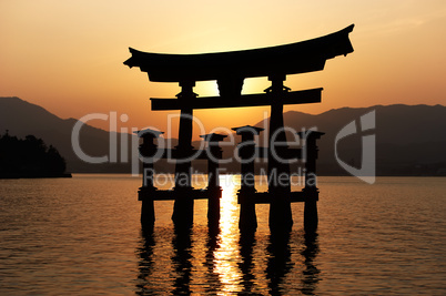 Miyajima Torii At Sunset