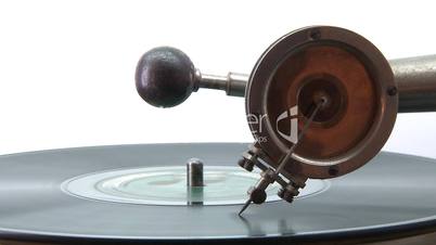 Gramophone playing a disc