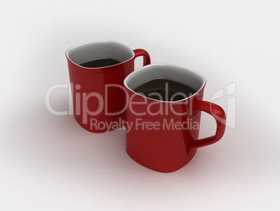 High-res isolated two coffee cups
