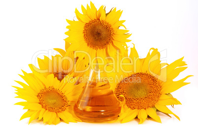 Sunflowers and oil