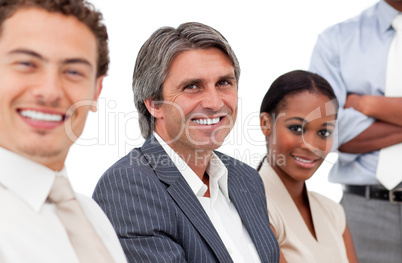Portrait of smiling business people in a meeting