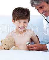 Little boy attending a medical check-up