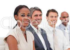 Happy Multi-ethnic business group at a presentation