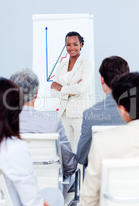 Assertive businesswoman doing a presentation