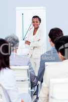 Assertive businesswoman doing a presentation