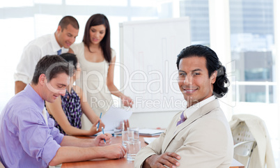 Multi-ethnic business associates in a meeting