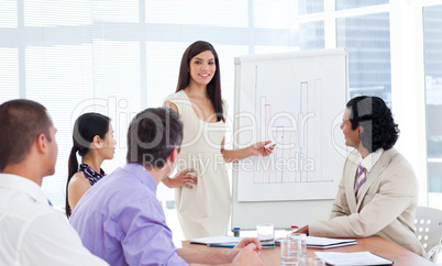 Confident businesswoman doing a presentation