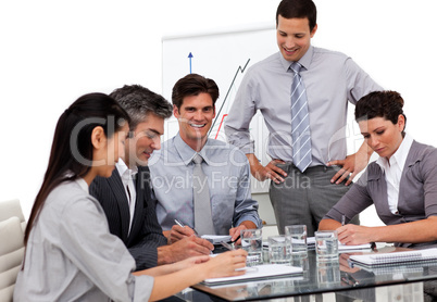 Young manager giving a presentation