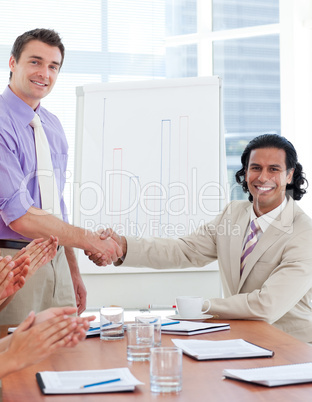 Two businessmen having a handshake