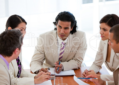 Concentrated business team having a meeting