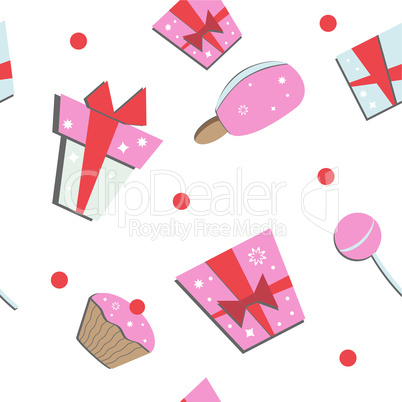 Seamless of gift boxes and sweets