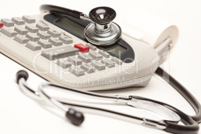Black Stethoscope on Calculator