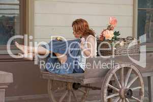 Women in old cart