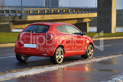 Car next to the bridge