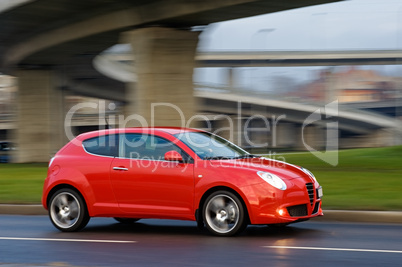 Car under the bridge