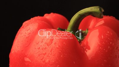 Red pepper under drops