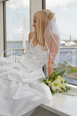 Bride on the window
