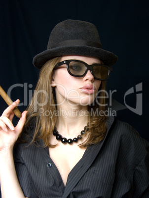 girl in points and with a cigarette