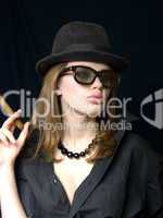 girl in points and with a cigarette