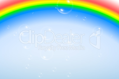 Colorful Background with Rainbow and Bubbles