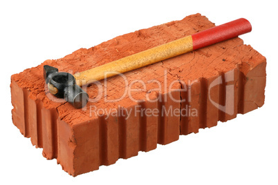 Hammer and red brick