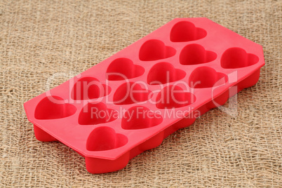 Red silicone ice form