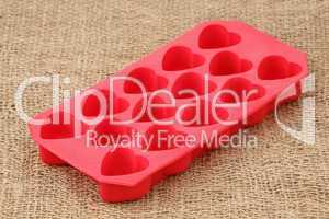 Red silicone ice form