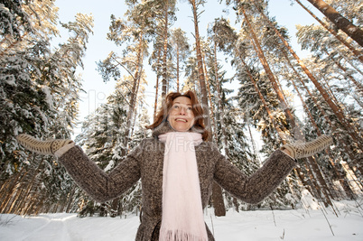 Woman in forest