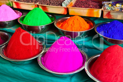 Indische Pulverfarben, Indian coloured powders