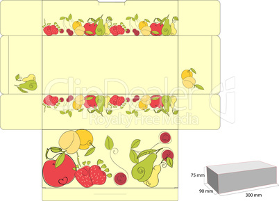 Template for box with fruit