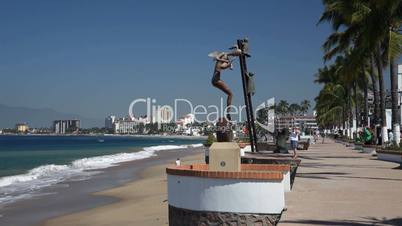 Puerto Vallarta beach sidewalk